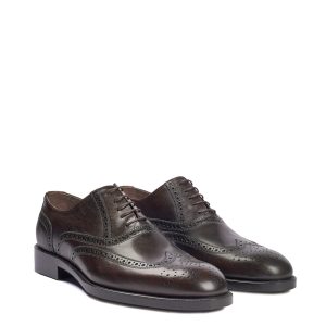 کفش وتا Brogue K1 آکسفورد قهوه ای دست رنگ