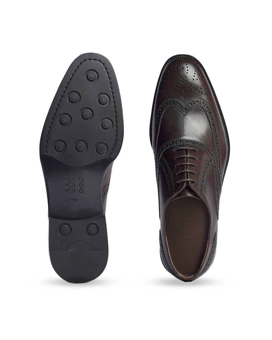کفش وتا Brogue K1 آکسفورد قهوه ای دست رنگ - تصویر 4