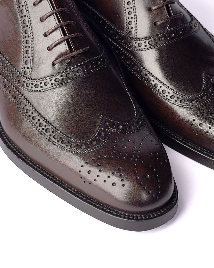 کفش وتا Brogue K1 آکسفورد قهوه ای دست رنگ - تصویر 3